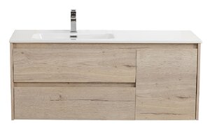 Изображение товара Тумба под раковину BelBagno Kraft-1200-2C-1A-SO-RGB-L, 120 см, подвесная, Rovere Galifax Bianco, левая