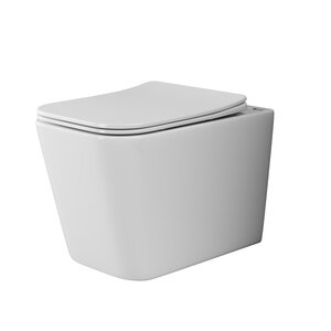 Изображение товара Подвесной безободковый унитаз Ceramicanova Cubic CN1806 Rimless, крышка микролифт, сантехфарфор