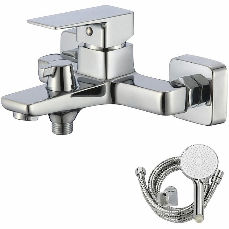 Изображение товара Современный смеситель для ванны и душа WesnaArt Narcis NAR06-310-25201, хром, с душевым гарнитуром