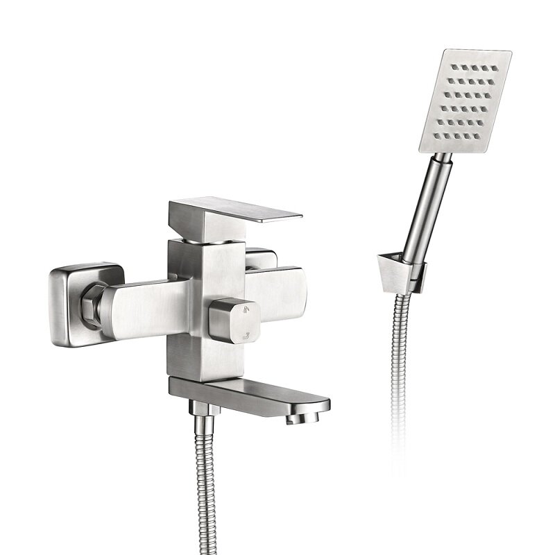 Изображение товара Смеситель для ванны и душа WesnaArt Kubus KUB13-310, сатин