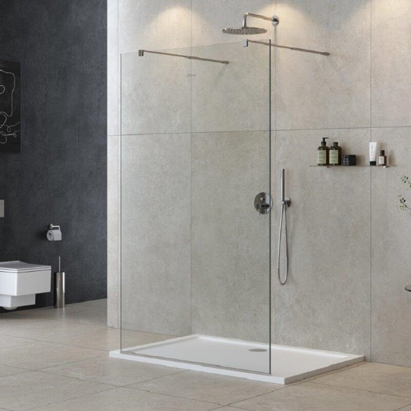 Изображение товара Душевая стенка со свободным входом Cezares LIBERTA-L-2-125-C-Cr 125 см стекло прозрачное хром профи