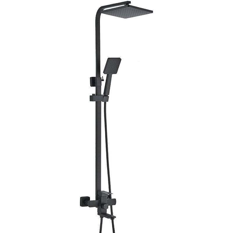 Изображение товара Душевая система WesnaArt Kubus KUB13-314Black черный матовый с квадратным верхним душем