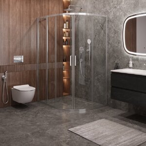 Изображение товара Душевой уголок Cezares MOLVENO-RH-2-130/100-C-Cr-IV 130 х 100 см, стекло прозрачное, профиль хром