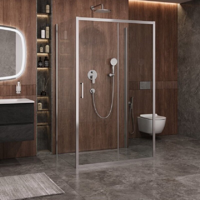 Изображение товара Душевой уголок Cezares MOLVENO-AH-12-130/90-C-Cr-IV 130x90 см стекло прозрачное хром