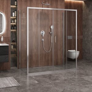 Изображение товара Душевой уголок Cezares MOLVENO-AH-2/2-170/100-C-Cr-IV, 170 х 100 см, стекло прозрачное, профиль хром