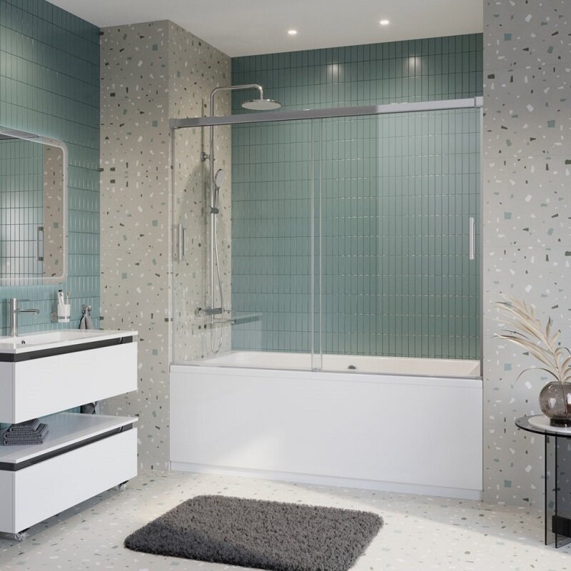 Изображение товара Шторка на ванну Cezares TANDEM-SOFT-VF-2-180/145-P-Cr, раздвижная, 180х145 см, стекло рифленое, хро