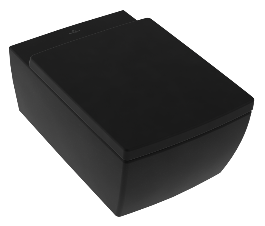 Изображение товара Подвесной унитаз Villeroy & Boch Memento 2.0, 4633R0R7, безободковый, pure black Изображение товара Подвесной унитаз Villeroy & Boch Memento 2.0, 4633R0R7, безободковый, pure black