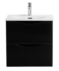 Изображение товара Тумба под раковину BelBagno Marino-Cer-Mini-500-2C-SO-NL-P, 50 см, подвесная, Nero Lucido