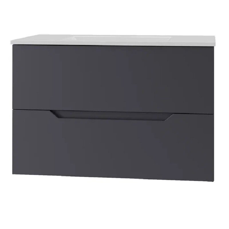 Изображение товара Подвесная тумба с раковиной Orange Line Li-70Tug+Ra 70 см серый МДФ