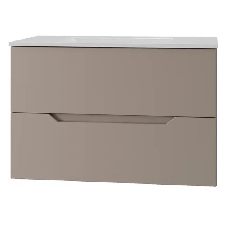 Изображение товара Подвесная тумба с раковиной 70 см Orange Line, мягкое покрытие Soft Touch, Россия