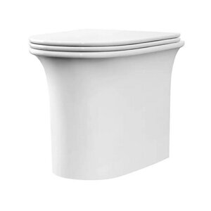 Изображение товара Приставной безободковый унитаз Arrow AB2191/AB2230 со сиденьем микролифт белый