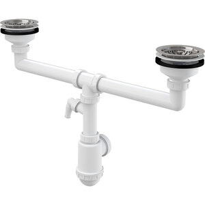 Изображение товара Двойной сифон для кухонной мойки AlcaPlast A453P с регулятором высоты