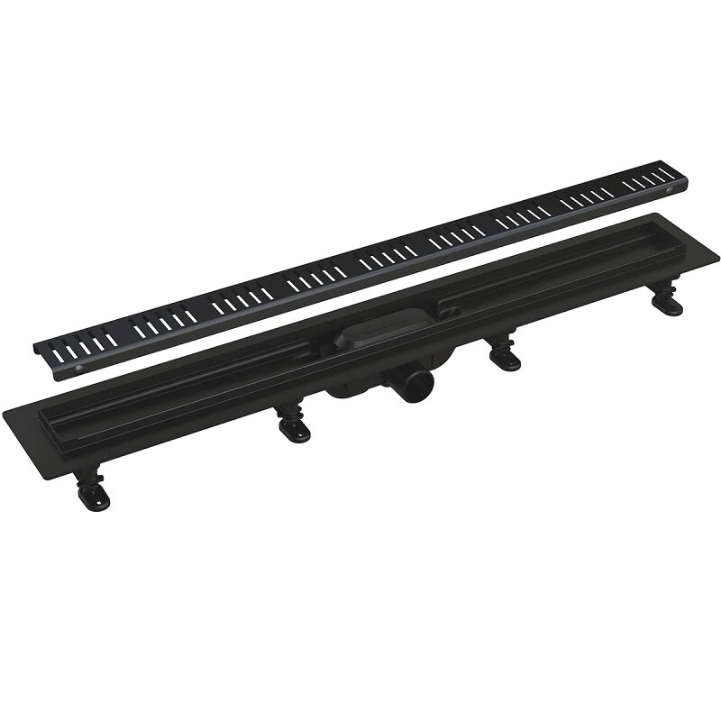 Изображение товара Душевой трап-лоток AlcaPlast APZ10Black 65 см с решеткой латунь черный матовый