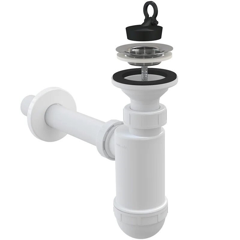 Изображение товара Сифон для раковины AlcaPlast a410 AG210512432 пластиковый с мокрым затвором