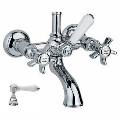 Изображение товара Смеситель Nicolazzi P.M.Blanc 1400CR78 для ванны и душа, под душевую стойку, ручка белая керамика, хром