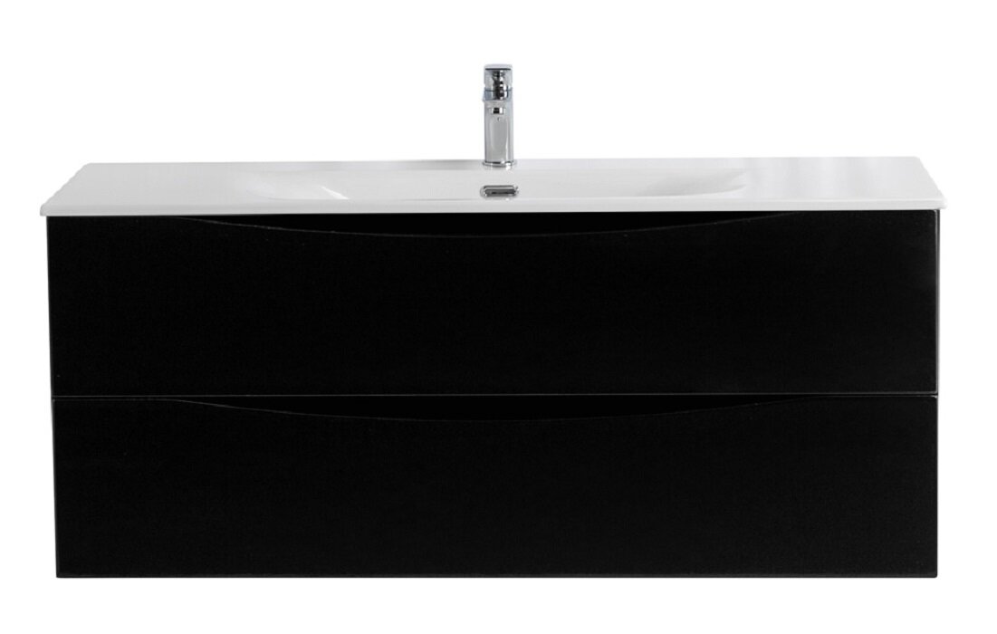 Изображение товара Тумба под раковину BelBagno Marino-Cer-N-1200-2C-SO-NL-P, 120 см, подвесная, Nero Lucido