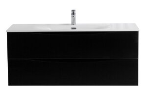 Изображение товара Тумба под раковину BelBagno Marino-Cer-N-1200-2C-SO-NL-P, 120 см, подвесная, Nero Lucido