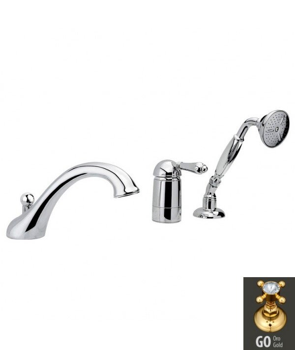 Изображение товара Смеситель Nicolazzi Classico Monokomandi 3414GO76 для душа, золото, ручки P.M. BLANC Изображение товара Смеситель Nicolazzi Classico Monokomandi 3414GO76 для душа, золото, ручки P.M. BLANC