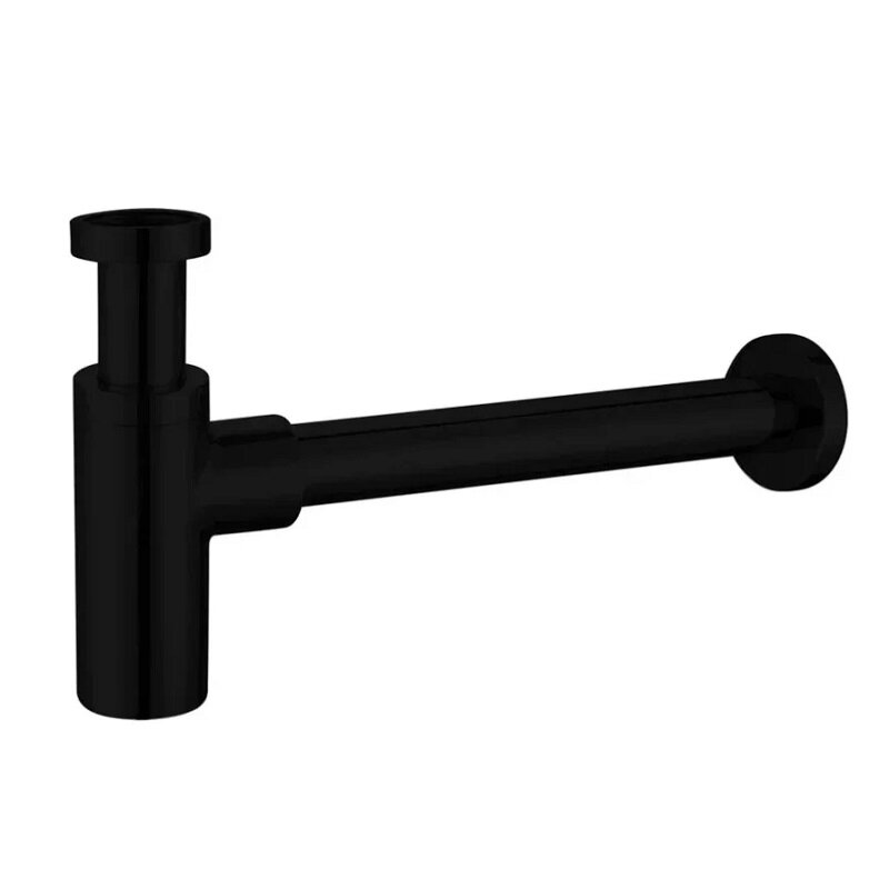 Изображение товара Сифон для раковины Haiba HB80-7, латунь, черный матовый, 50 мм