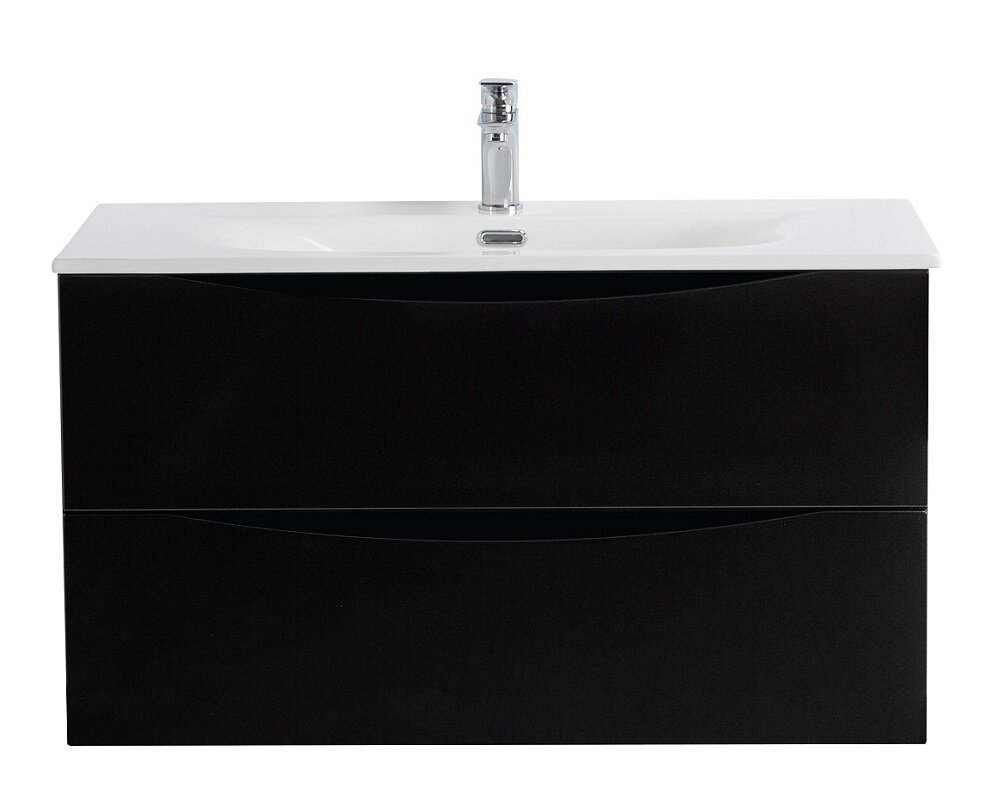 Изображение товара Тумба под раковину BelBagno Marino-Cer-N-800-2C-SO-NL-P 80 см подвесная Nero Lucido