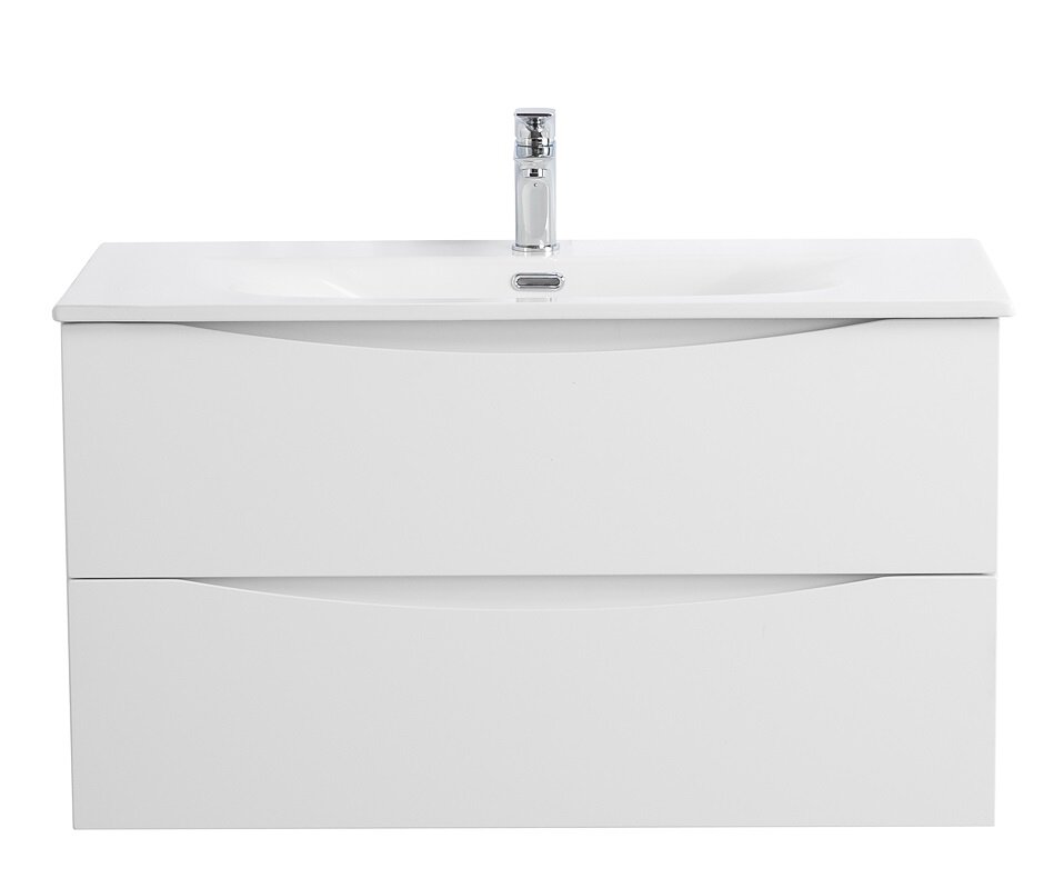 Изображение товара Тумба под раковину BelBagno Marino-Cer-N-900-2C-SO-BL-P 90 см, подвесная, Bianco Lucido