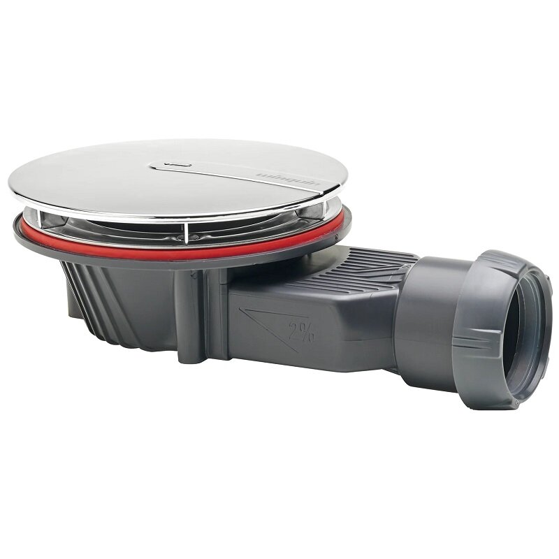 Изображение товара Сифон для душевого поддона Wirquin Slim 30723365, хром, пластиковый, регулируемый