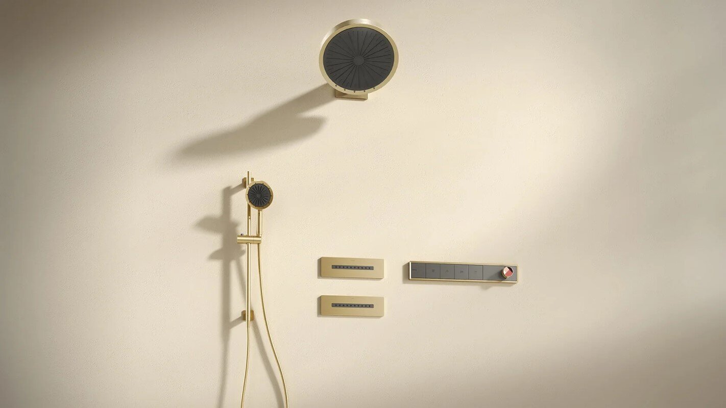 Изображение товара Душевая система Arrow ARQ14H889CG термостатическая золотая с верхним и ручным душем