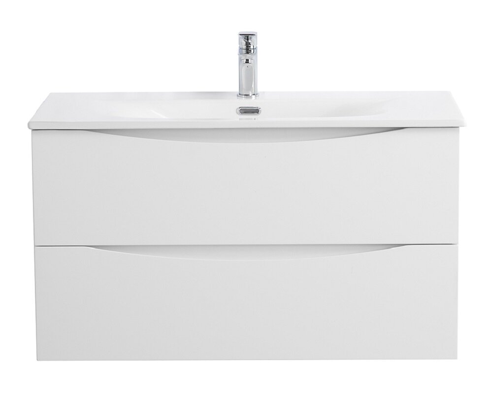 Изображение товара Тумба под раковину BelBagno Marino-Cer-N-1000-2C-SO-BL-P 100 см подвесная Bianco Lucido