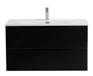 Изображение товара Тумба под раковину BelBagno Marino-Cer-N-1000-2C-SO-NL-P 100 см, подвесная, Nero Lucido