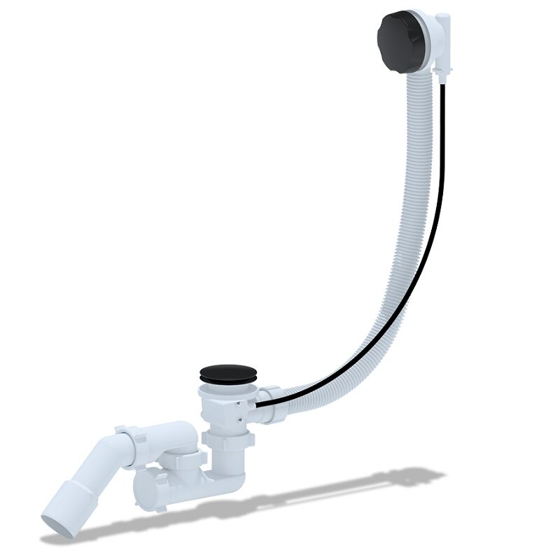 Изображение товара Слив-перелив для ванны Эстет EM321BL черный матовый регулируемый полуавтомат