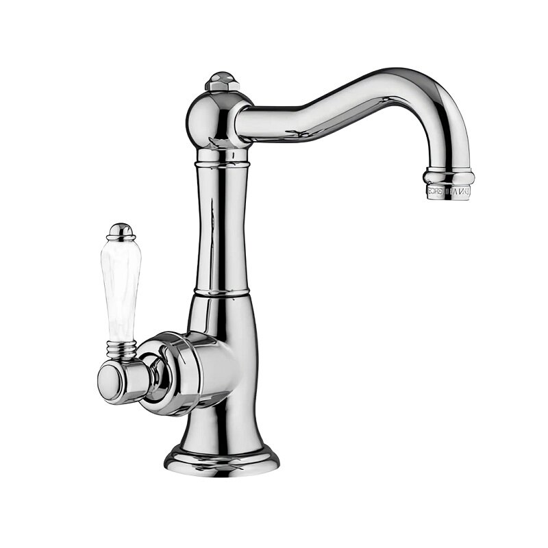Изображение товара Смеситель Nicolazzi Cinguanta 3452CR76C для раковины, цвет хром, ручка P.M. BLANC Изображение товара Смеситель Nicolazzi Cinguanta 3452CR76C для раковины, цвет хром, ручка P.M. BLANC