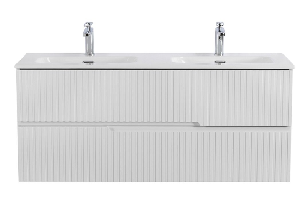 Изображение товара Тумба под раковину Cezares Duet-N-1200-2C-SO-2-BL, 120 см, подвесная, Bianco Lucido
