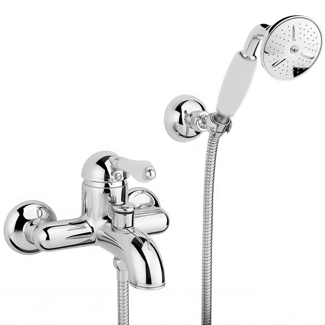 Изображение товара Смеситель Nicolazzi P.M. Blanc 3401CR76 для ванны/душа, хром, ручка белая керамика Изображение товара Смеситель Nicolazzi P.M. Blanc 3401CR76 для ванны/душа, хром, ручка белая керамика