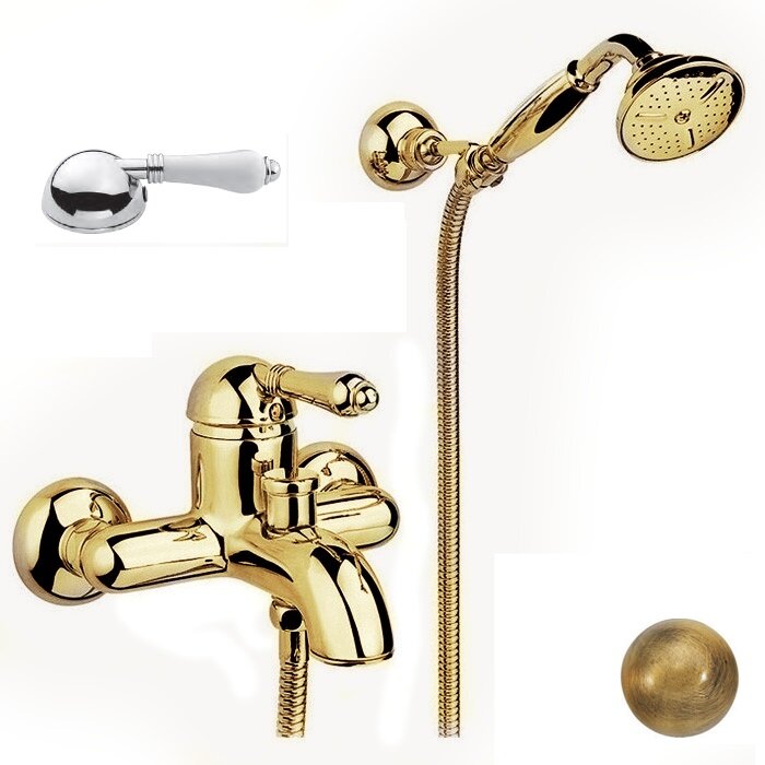 Изображение товара Смеситель для ванны и душа Nicolazzi P.M. Blanc 3401BZ76 бронза и керамика