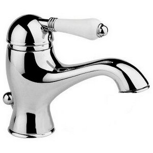 Изображение товара Смеситель Nicolazzi P M Blanc 3402 CR 76 для раковины с белой керамической ручкой, хром