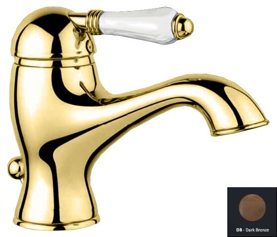 Изображение товара Смеситель Nicolazzi P.M. Blanc 3402DB76 для раковины, старая бронза, ручка белая керамика