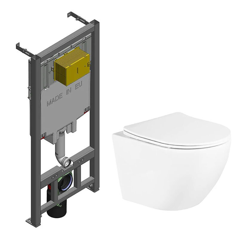 Изображение товара Подвесной безободковый унитаз Jacob Delafon BelBagno UNO с сиденьем микролифт