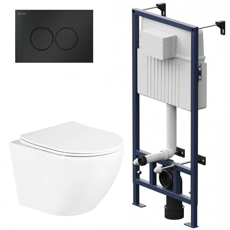 Изображение товара Инсталляция для унитаза Am.Pm ProC с безободковым унитазом BelBagno UNO