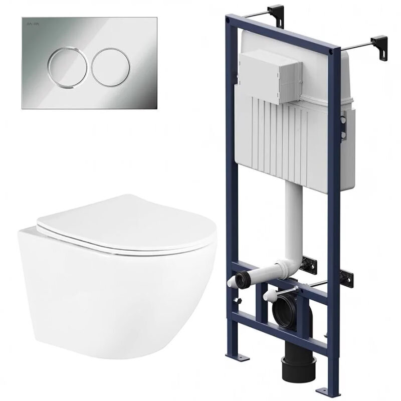 Изображение товара Инсталляция Am.Pm ProC для подвесного унитаза с безободковой чашей и мягким сиденьем