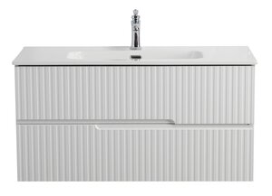 Изображение товара Тумба под раковину Cezares Duet-N-1000-2C-SO-BL, 100 см, подвесная, Bianco Lucido