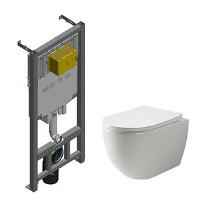 Изображение товара Инсталляция Jacob Delafon с безободковым унитазом Ceramicanova Mia Rimless сиденье микролифт, E29025-NF/CN1805, сантехфарфор