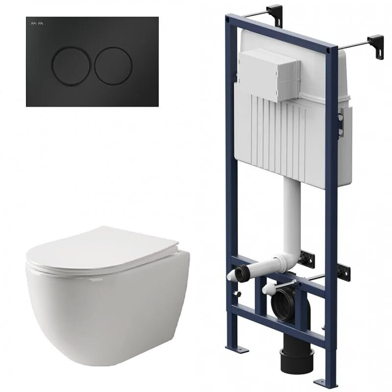 Изображение товара Инсталляция Am.Pm ProC с безободковым унитазом Ceramicanova Mia Rimless и сиденьем микролифт