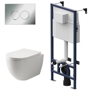 Изображение товара Инсталляция Am.Pm ProC с безободковым унитазом Ceramicanova Mia Rimless сиденье микролифт, сантехфарфор, клавиша смыва, I012707/CN1805/I070151 Изображение товара Инсталляция Am.Pm ProC с безободковым унитазом Ceramicanova Mia Rimless сиденье микролифт, сантехфарфор, клавиша смыва, I012707/CN1805/I070151