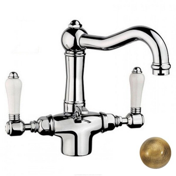 Изображение товара Смеситель Nicolazzi Dames Anglaises 1432BZ78 для раковины, бронза, ручки P. Mont Blanc