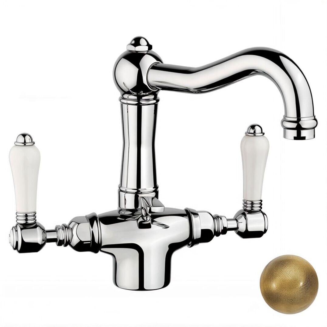 Изображение товара Смеситель Nicolazzi Dames Anglaises 1432BZ78 для раковины, бронза, ручки P. Mont Blanc Изображение товара Смеситель Nicolazzi Dames Anglaises 1432BZ78 для раковины, бронза, ручки P. Mont Blanc