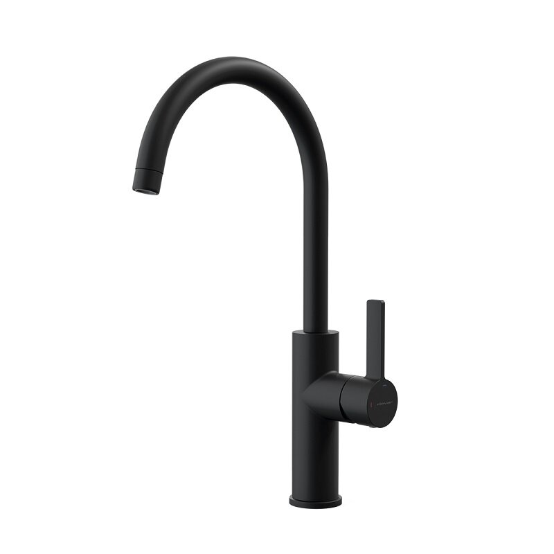 Изображение товара Смеситель Clever Alpina Round 61190 для кухонной мойки, черный матовый