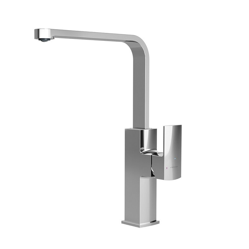 Изображение товара Современный хромированный смеситель для кухонной мойки Clever Alpina Square 61193