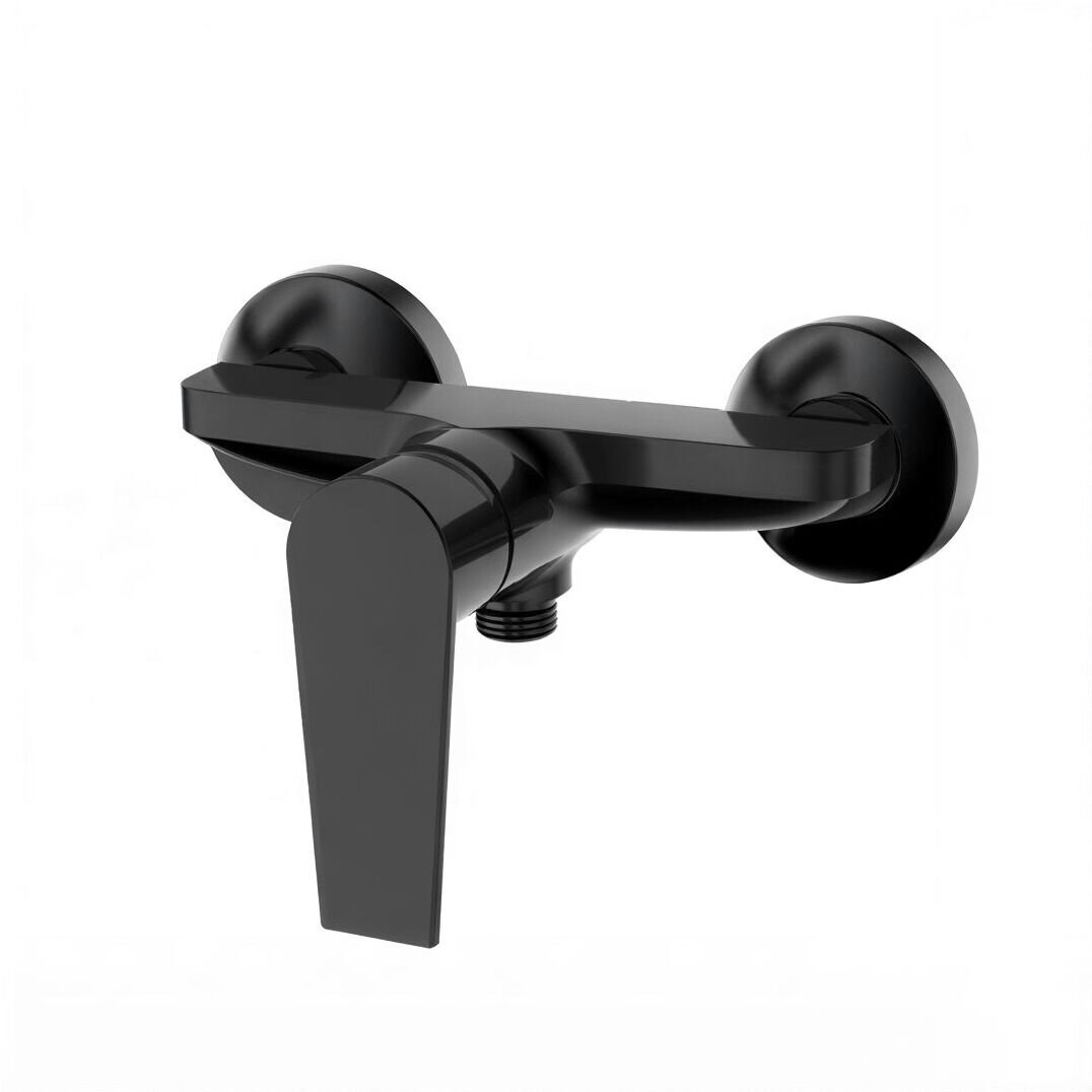 Изображение товара Смеситель для душа Clever Agora Xtreme 61719, с душевым гарнитуром, черный матовый Изображение товара Смеситель для душа Clever Agora Xtreme 61719, с душевым гарнитуром, черный матовый