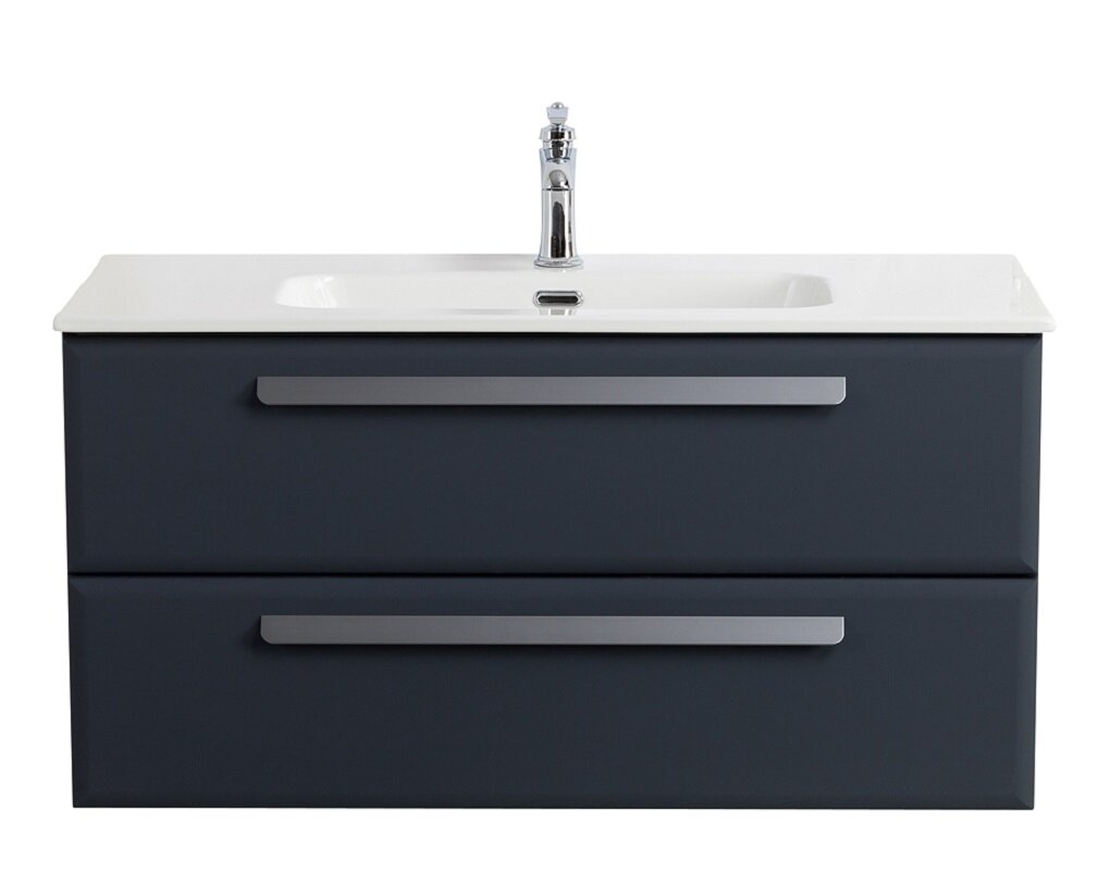 Изображение товара Тумба под раковину Cezares Eco-Cer-N-1000-2C-SO-GR-P, 100 см, подвесная, Grafito (без ручек)