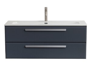 Изображение товара Тумба под раковину Cezares Eco-Cer-N-1200-2C-SO-GR-P, 120 см, подвесная, Grafito (без ручек)